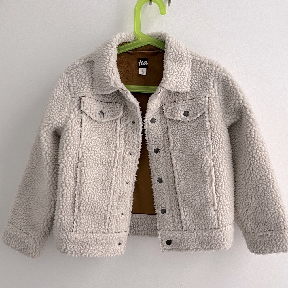 Tea Collection, Sherpa jacket, size 6-7, unisex.